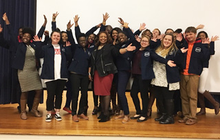 Southwest President Tracy D. Hall (center) joins the group of completers from Southwest’s 2018 Leadership Institute.