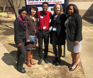 (L-R): Abolore Idris, Lorrean Lim, Konrad Davis, Jeanette Smith, Chicara Bonner