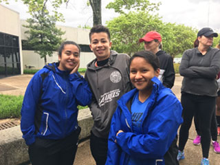 Runners line up to register for the 2019 Earth Day Dash. 