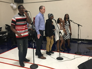 Southwest students open the ceremony with music.