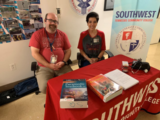 Southwest EMT instructors Craig Quinn and Rachel Trigg at the Shelby County Summer Youth Firefighter and Emergency Services Rally.