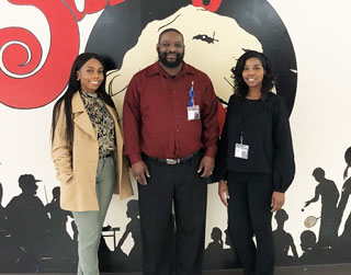 (L/R) (Jasmin Cowan, Marvin Davis, Dowlett Stewart).Sidenote: Kristina King is not in the photo because she is not a new employee. She just accepted a different role within the college.