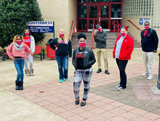 SGA members stand ready to great and treat students who voted in the 2020 general election. 