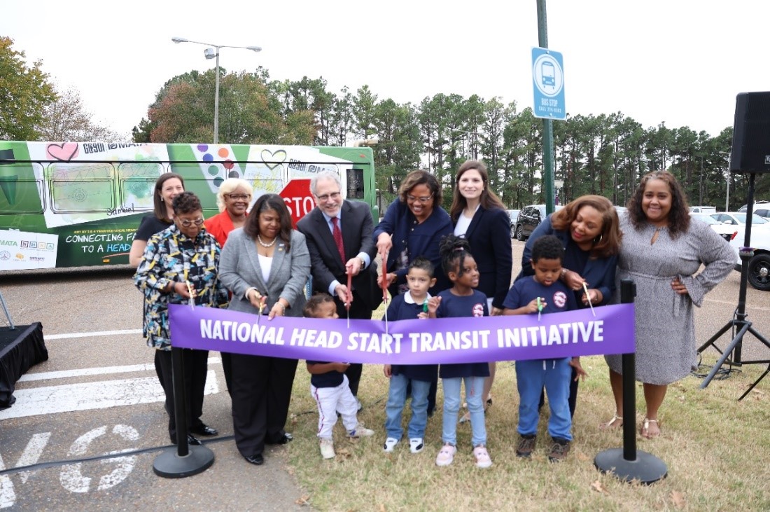 Southwest’s Head Start children and officials at the NHSA/MATA ribbon cutting ceremony on Oct. 23. 