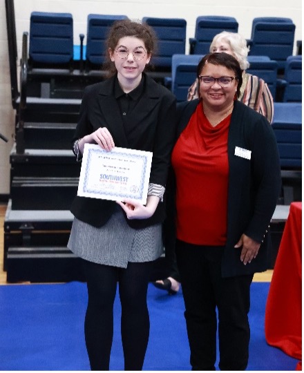 Arianna Harter poses with Vice President of Academic Affairs and Workforce Development, Dr. Carol D. Ash. 