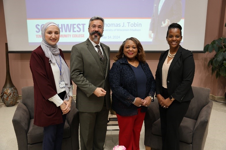 Mayasi Safi, Thomas Tobin, Dr. Tracy D. Hall and Dr. Jamia Stokes at the opening session of the 2024 Summer Institute. 