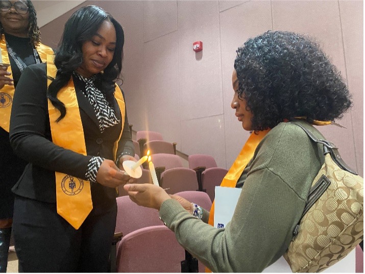 PTK inductees at their candlelight ceremony on Dec. 8. 