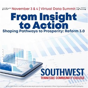 graphic November 3 & 4 Virtual Data Summit From Insight to Action Shaping pathways to prosperity: Reform 3.0 with SWTCC logo